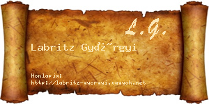 Labritz Györgyi névjegykártya
